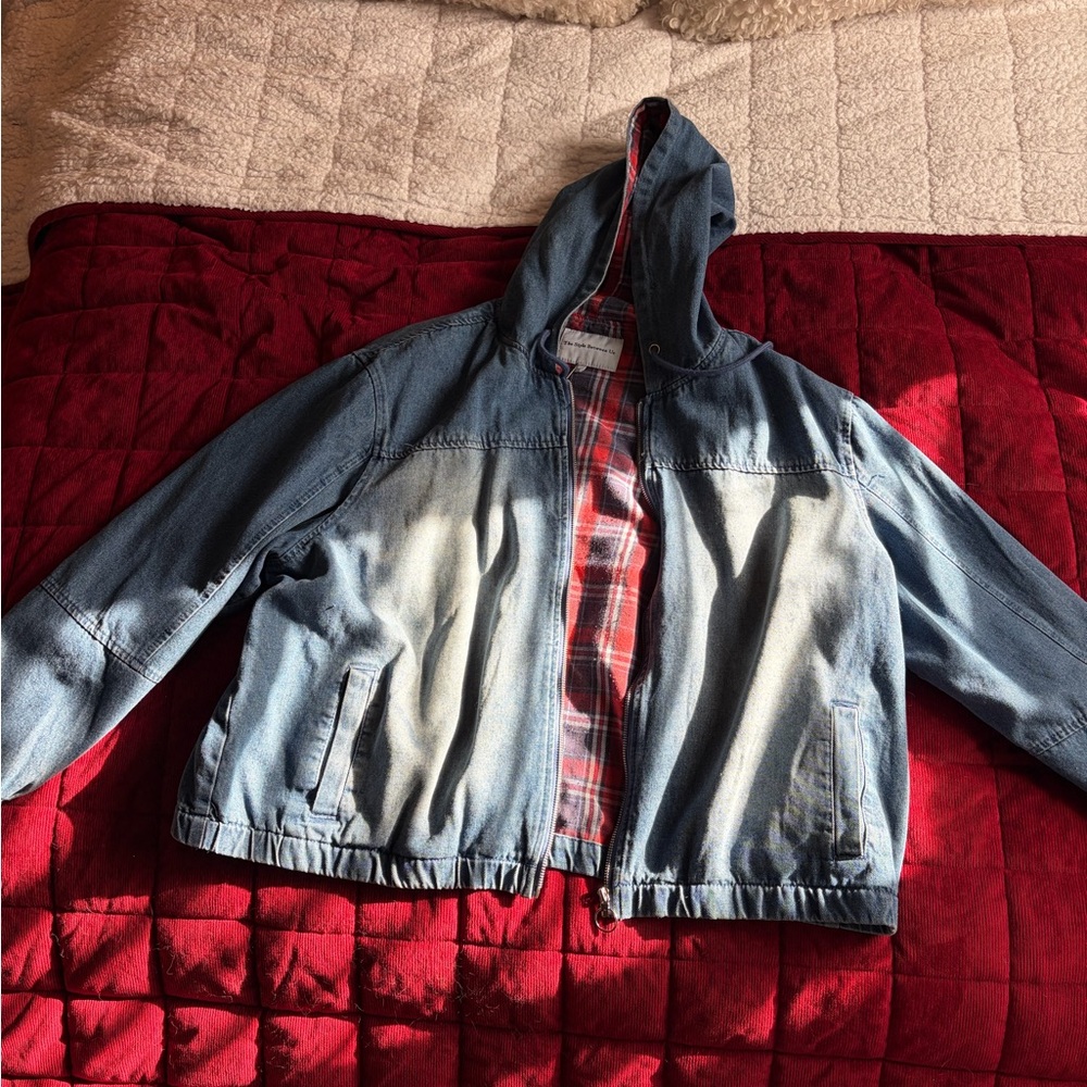 Oversized cotton Denim Hooded Jacket